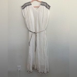 NWOT Oversized Small — Lemlem white belted Lined Maxi Dress